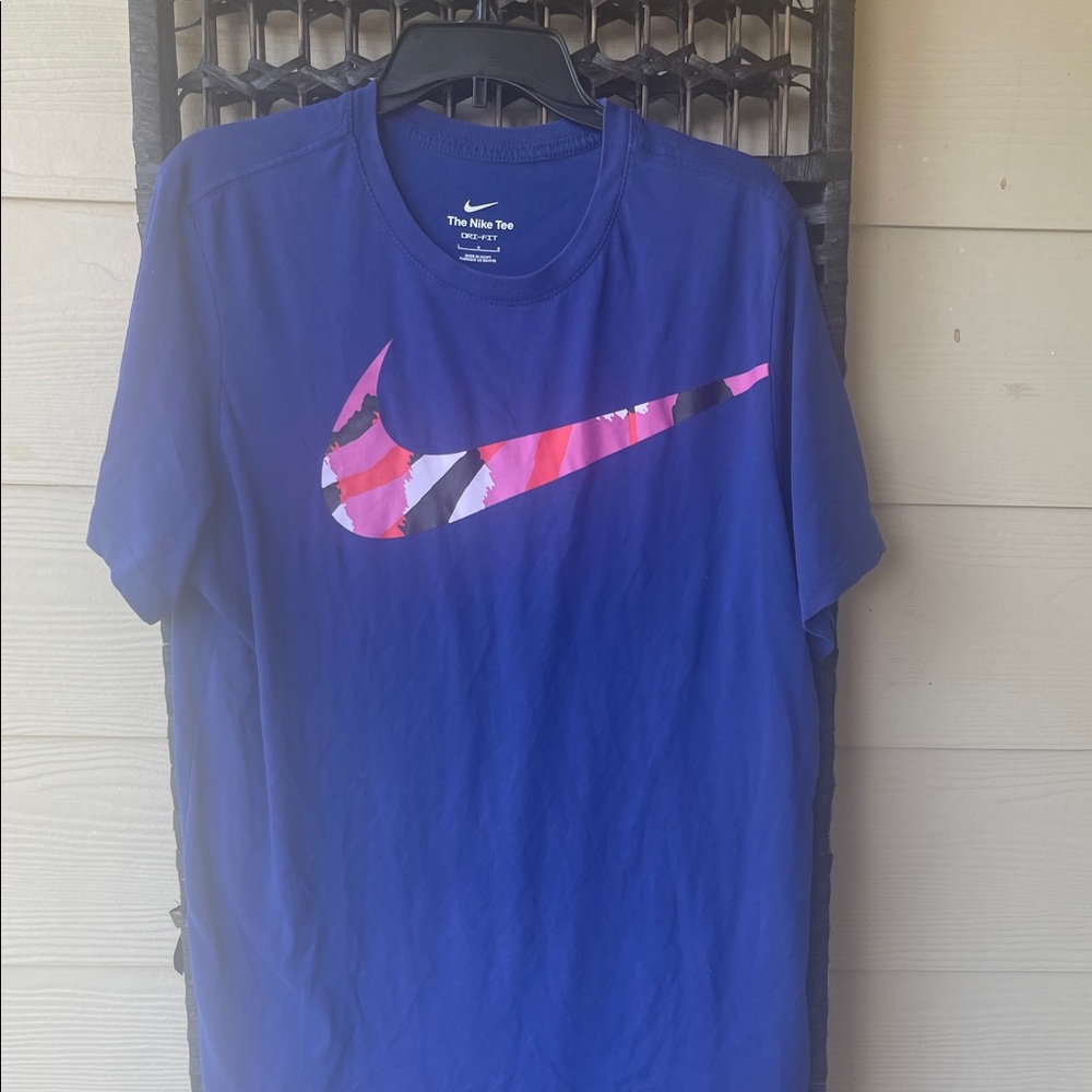 Nike Royal Blue Tee with Multicolor Swoosh